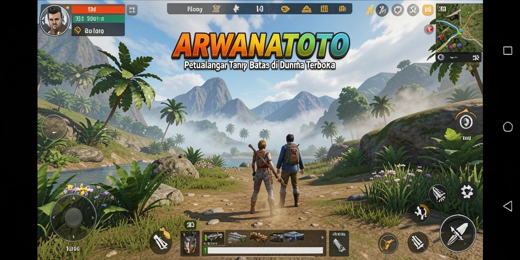 Tangkapan layar menunjukkan eksplorasi luas dalam ARWANATOTO.