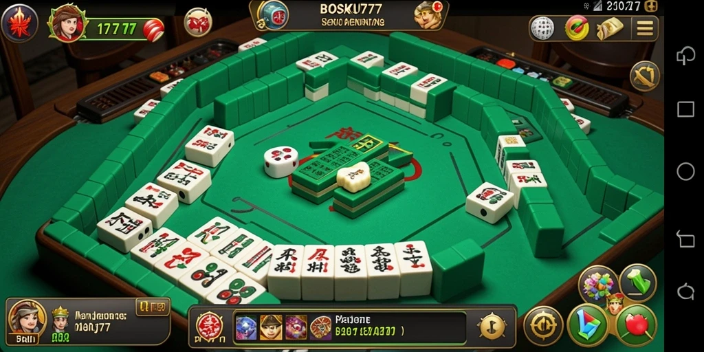 Tampilan gameplay Mahjong yang seru dan menantang di BOSKU777.