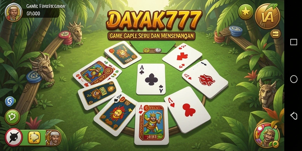 Tampilan gameplay DAYAK777 yang seru dan menarik saat bermain Gaple.