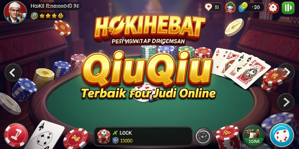 Screenshot HOKIHEBAT memperlihatkan aksi seru dalam permainan QiuQiu.