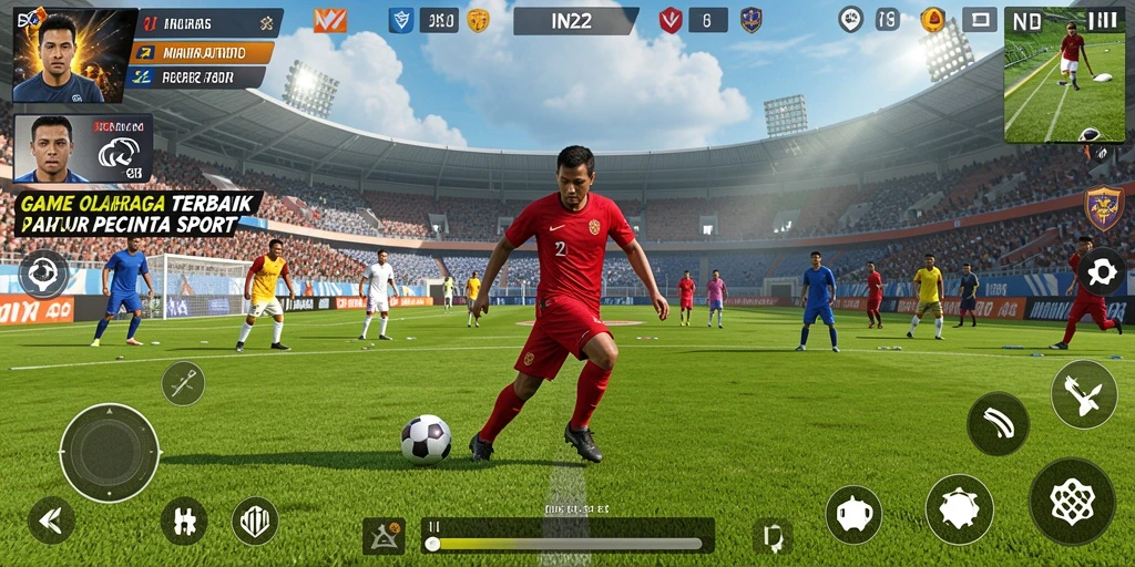 Tampilan aksi seru dalam gameplay <strong>IN22</strong> olahraga.