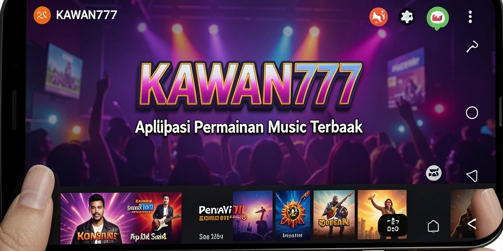 Tangkapan layar permainan KAWAN777 yang menyajikan tantangan musik interaktif.