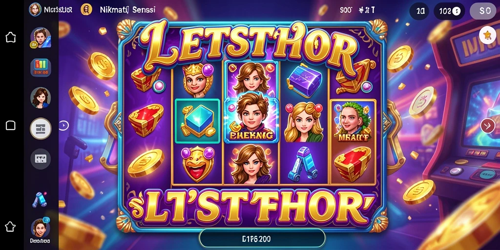 Tampilan gameplay mengasyikkan dari LETSTHOR dengan gulungan yang berputar.