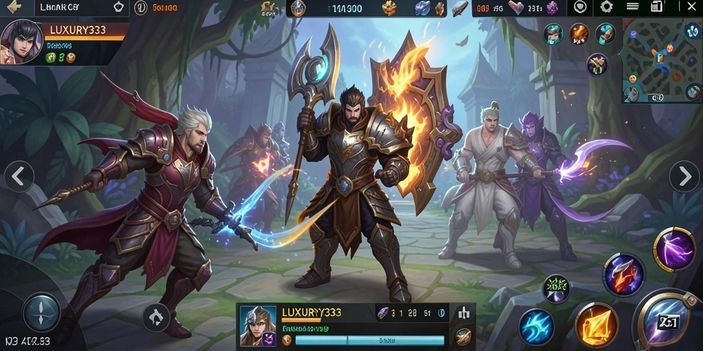 Screenshot menunjukkan karakter dalam aksi pertempuran seru di LUXURY333.
