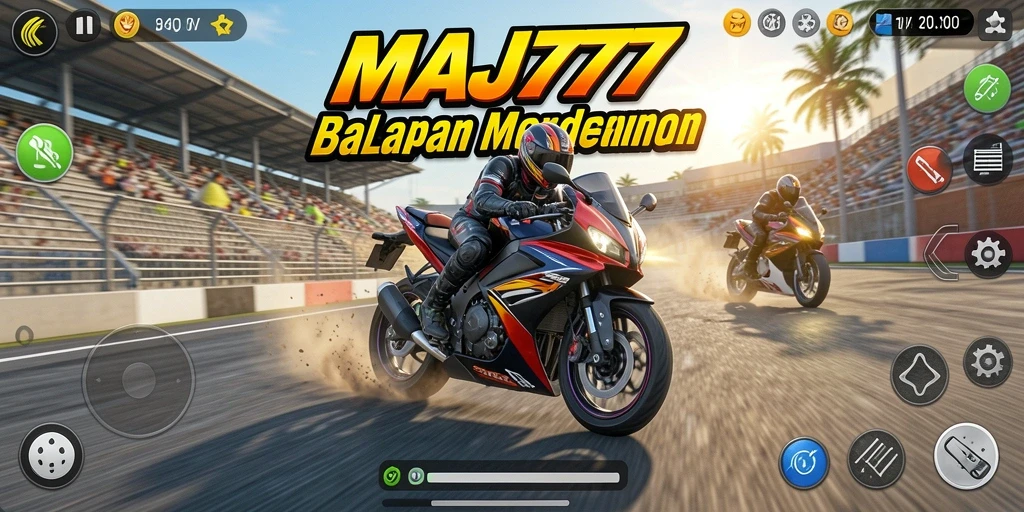 Tampilan menarik dari gameplay balapan motor MAJ777.