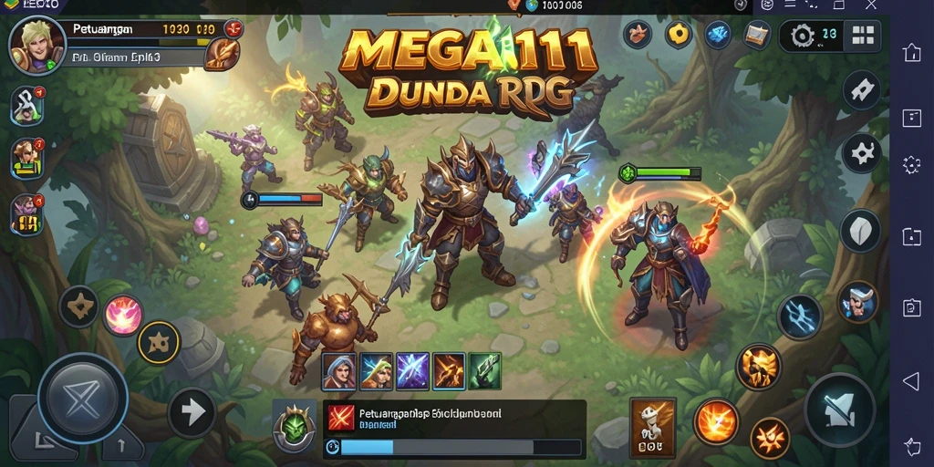 Tangkapan layar utama MEGA111 dengan aksi RPG yang mendebarkan.