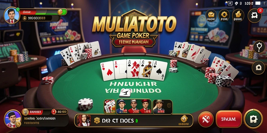 Screenshot gameplay MULIATOTO dengan suasana seru permainan poker.