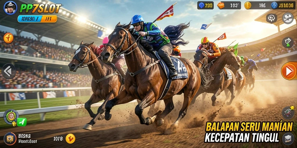 Menampilkan gameplay balapan yang intens dan menegangkan di PP7SLOT.