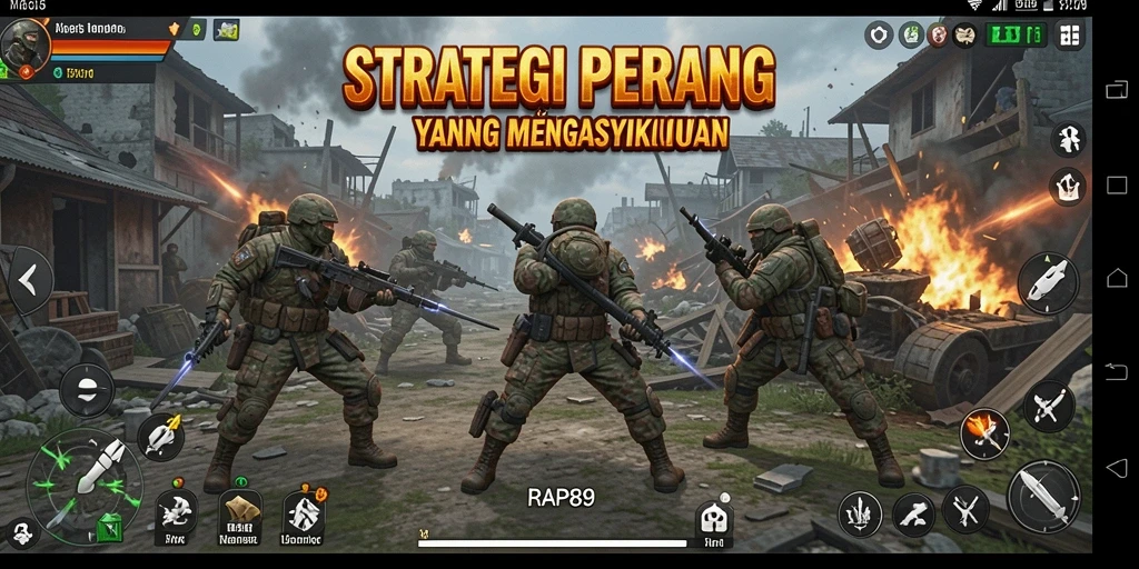 Tangkapan layar utama RAP89 yang menunjukkan aksi strategi yang mendebarkan.