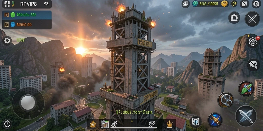 Screenshot gameplay Tower Defense RPVIP8 yang seru dan menantang.