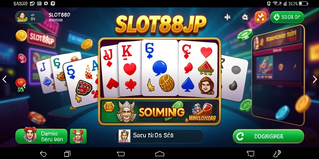 Tampilan antarmuka utama SLOT88JP dengan gameplay Domino yang seru.