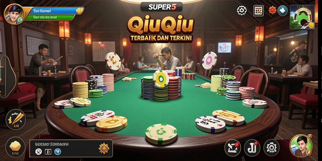 Tampilan permainan QiuQiu yang seru dan interaktif dalam SUPER5.